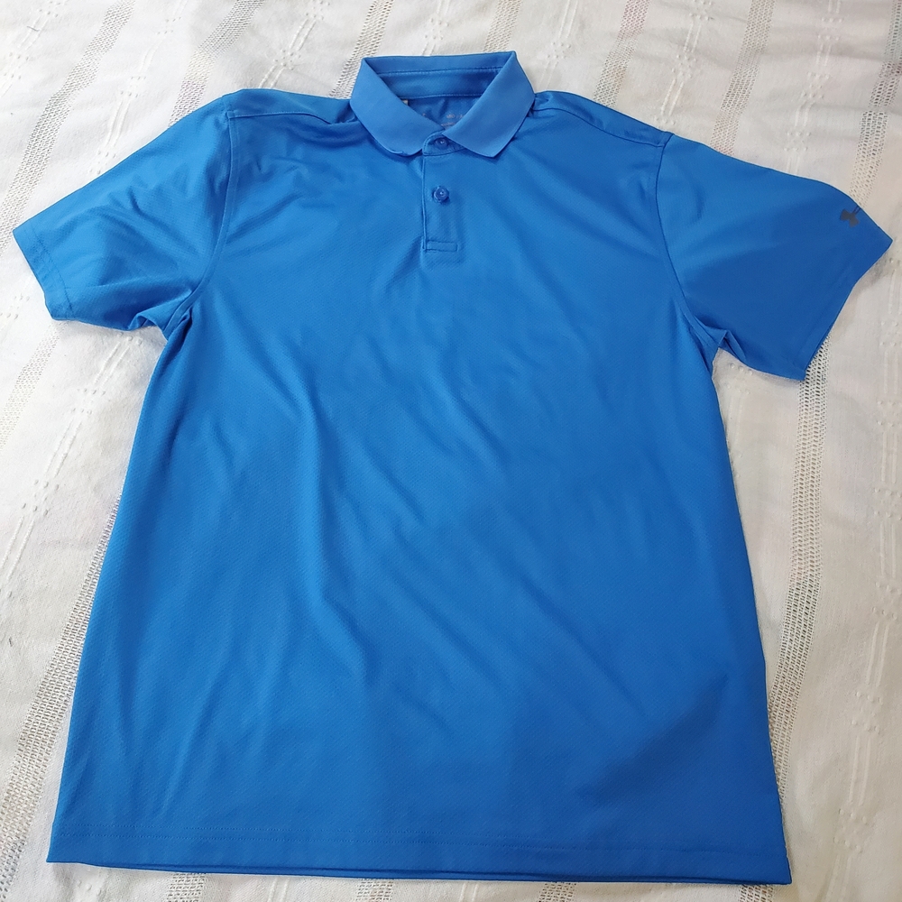 Under Armour Vibrant Blue Polo Shirt Mens Medium